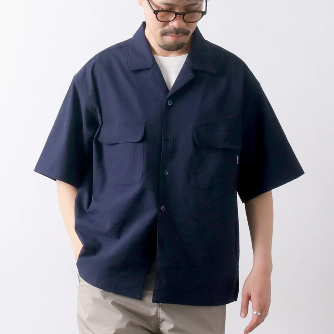THOUSAND MILE / Seersucker Short Sleeve Shirt Ombre look