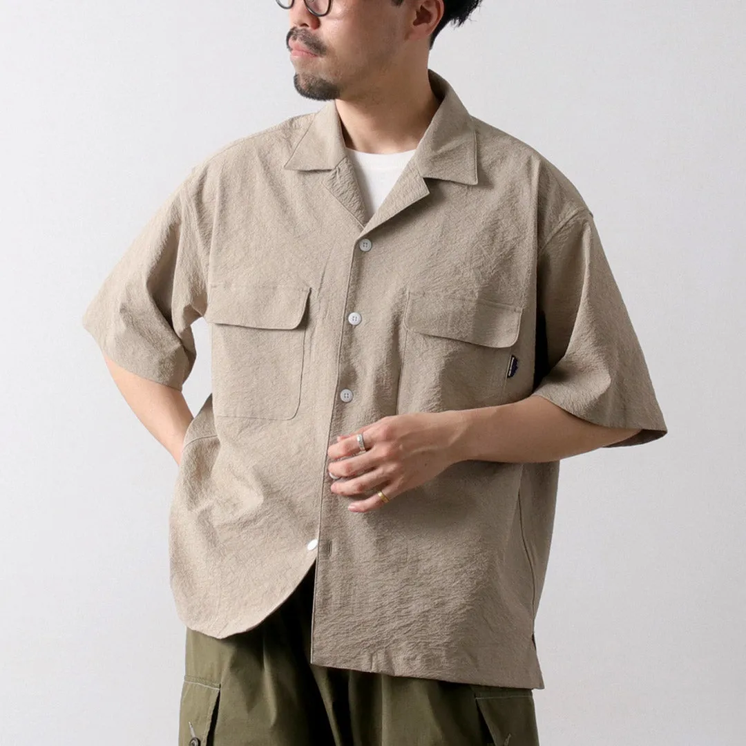 Durable Texture Lace Accent THOUSAND MILE / Seersucker Short Sleeve Shirt