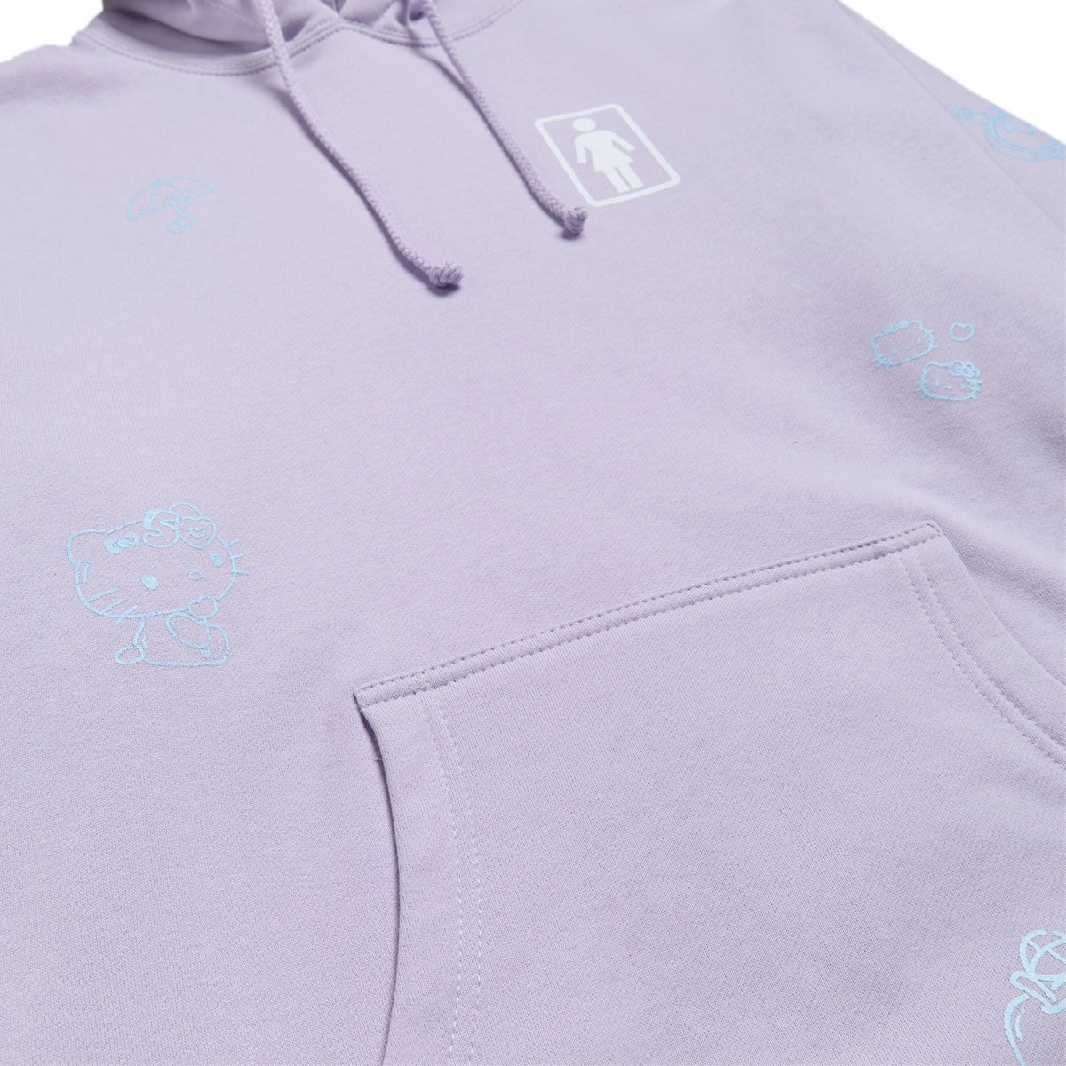 Girl x Hello Kitty All Over Hoodie - Lavender Pearl details