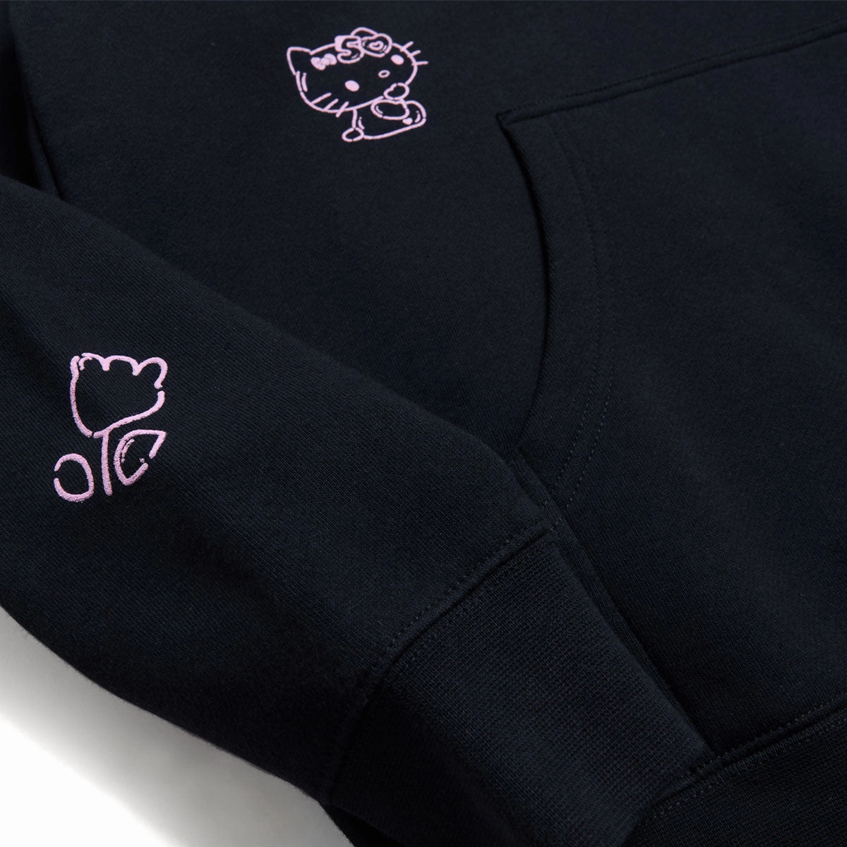 Preppy Style Minimalist Outfit Girl x Hello Kitty All Over Hoodie - Navy
