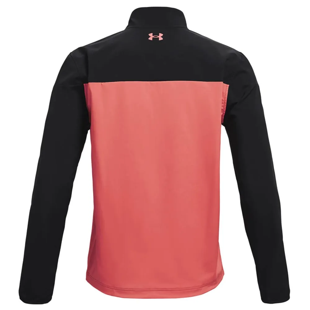 QuickDryFinish Under Armour Storm Windstrike 1/2 Zip Windproof Jacket - Jet Grey/Venom Red