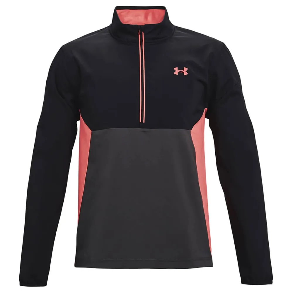 Under Armour Storm Windstrike 1/2 Zip Windproof Jacket - Jet Grey/Venom Red Belted Style