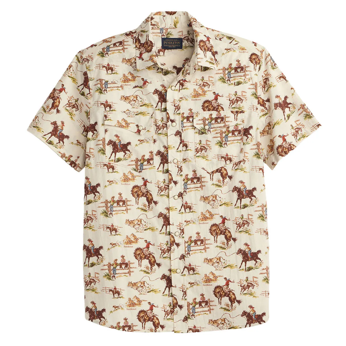 Eco Dye Technique Pendleton Laramie Shirt - Wild Horse Ecru