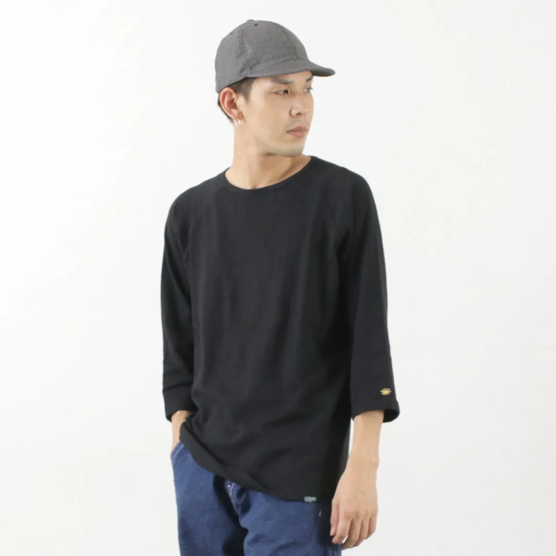 Cozy Vibe Fun and Relaxed GOHEMP / Sunblend warmer Baseball sleeve crew t-shirt