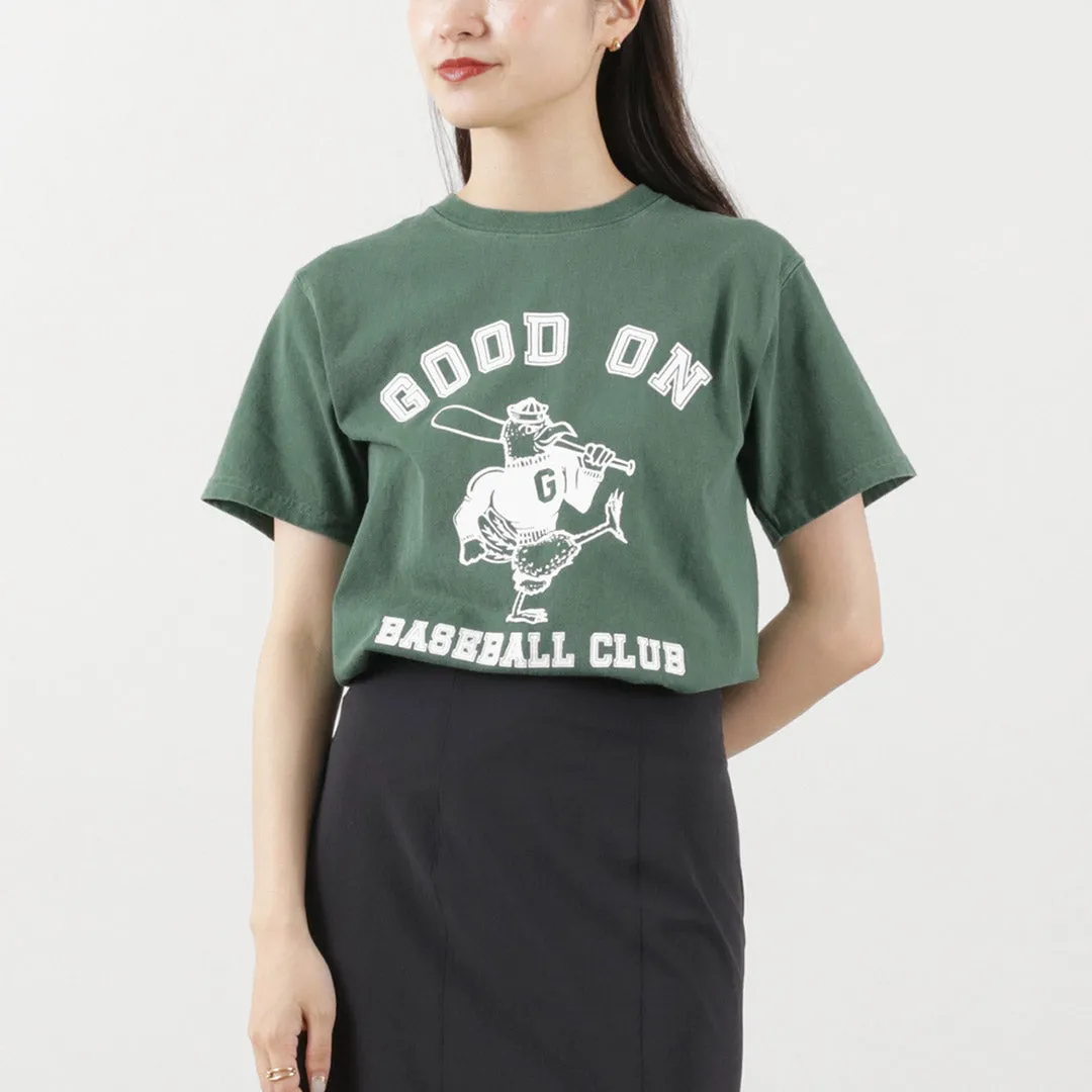 GOOD ON / Baseball Club Short Sleeve T-Shirt Printed uniqueness