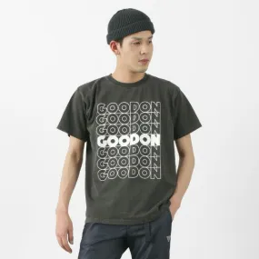 GOOD ON / GO SQUARE LOGO short sleeve T-shirt Garment Washed Texture Curved Hem
