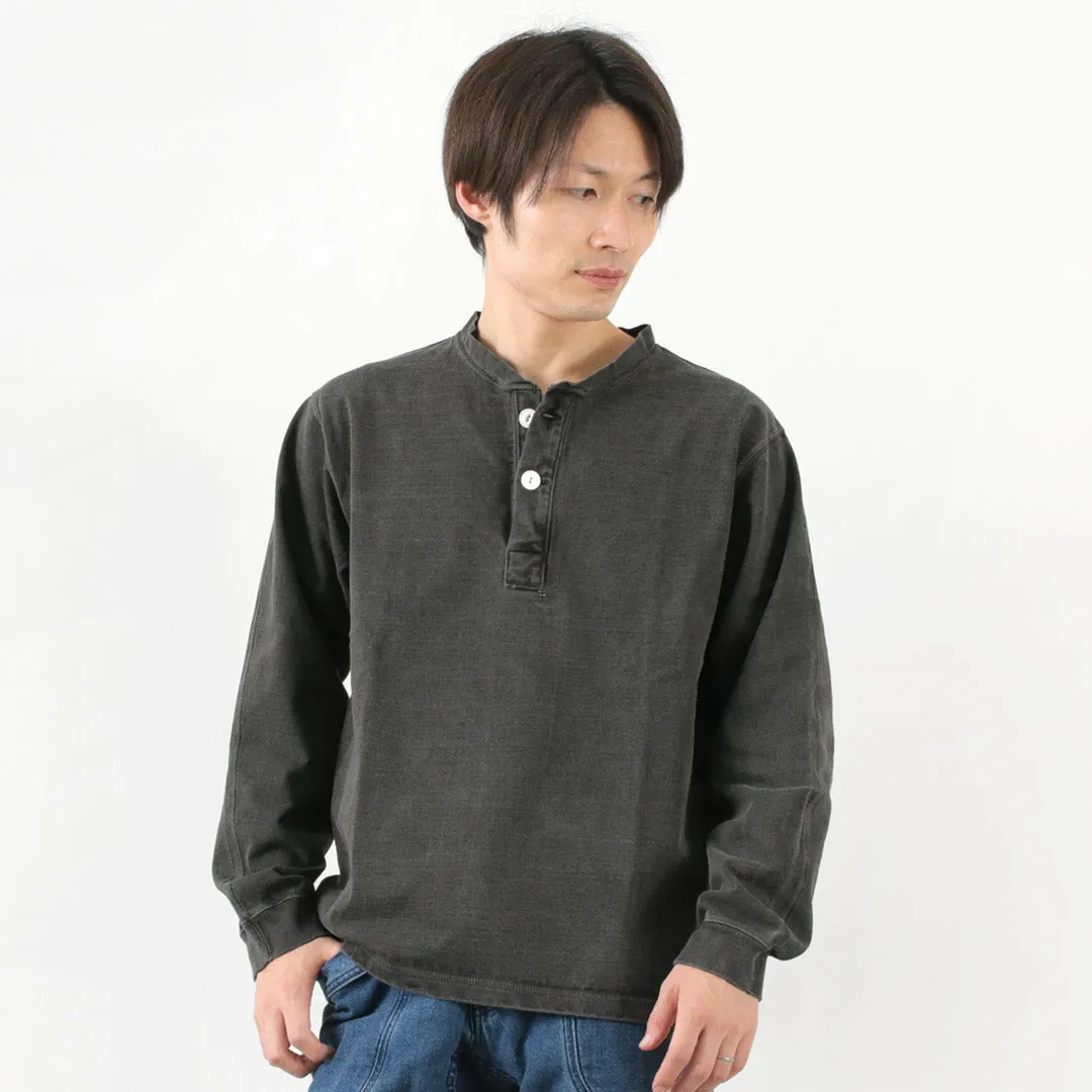 GOOD ON / Heavy Long Sleeve Henley Neck Tee Fresh Outfit Style