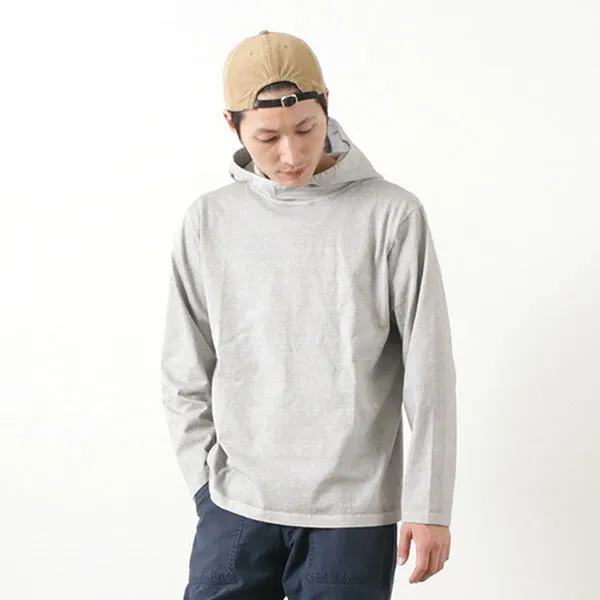 GOOD ON / Pullover hooded T-shirt/long sleeves Boat neck style Heather Texture Finish