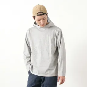 GOOD ON / Pullover hooded T-shirt/long sleeves Boat neck style Heather Texture Finish