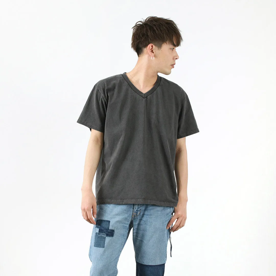 Layered Sleeve GOOD ON / Short Sleeve V-neck T-shirt