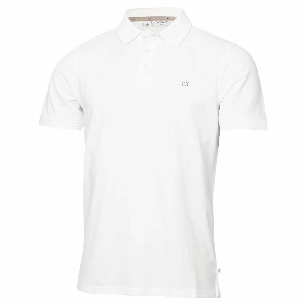 Calvin Klein Planet Polo Shirt - White Cozy and Comfortable Soft Touch Fabric