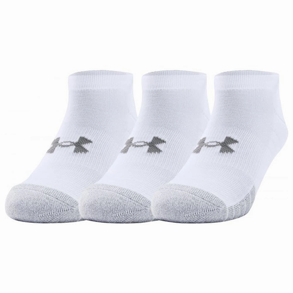 no-show Under Armour HeatGear No Show Golf Socks (3 Pack) - White
