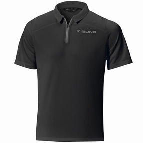 Mizuno Tech Polo Shirt - Black Relaxing Fit Flexible Neckband