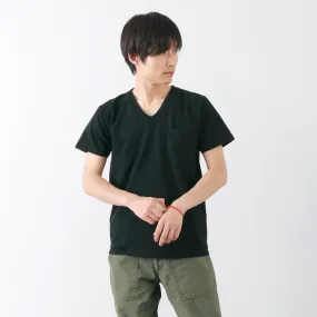Raw Edge Hem Slim Fit Cut GOODWEAR / Coded short sleeve V-neck pocket T-shirt