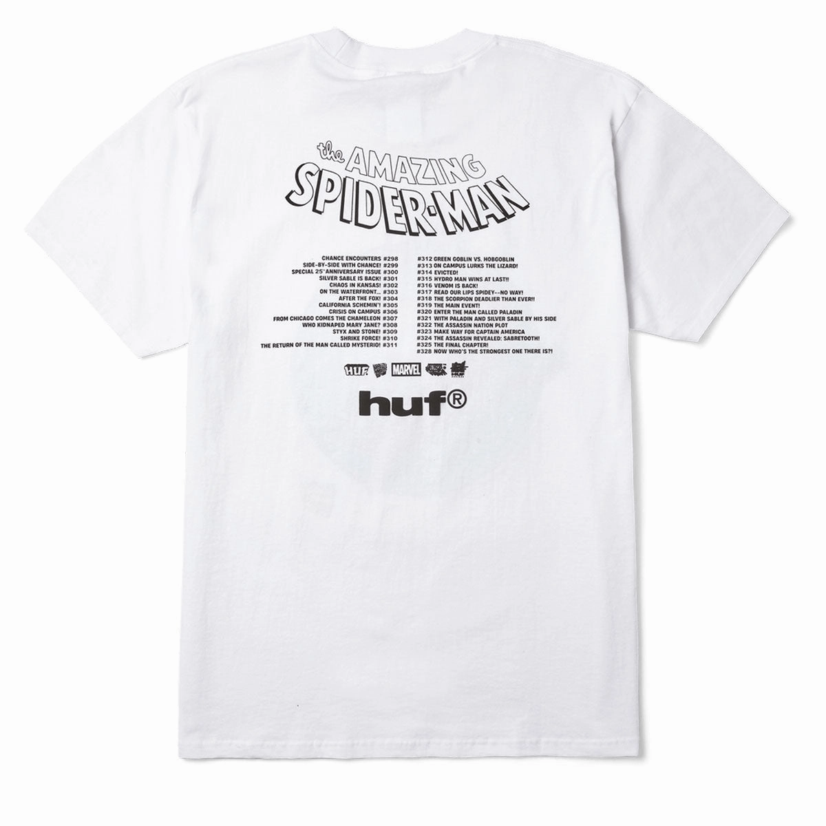 Short Sleeve Plus size confidence HUF x Spiderman Three Hundred T-Shirt - White