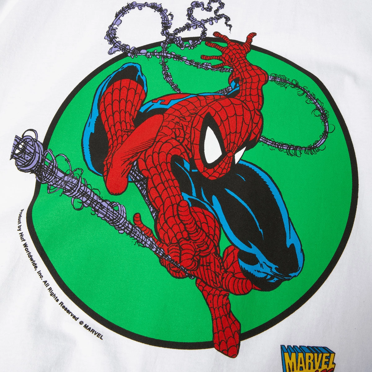 HUF x Spiderman Three Hundred T-Shirt - White Breathable Wearable SlimFit