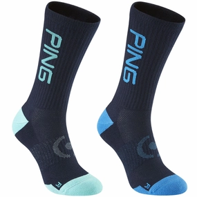Ping Logo SensorCool Socks (2 Pack) - Navy Multi Singer socks jumpsuit