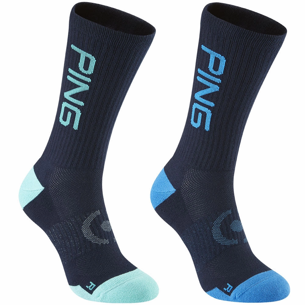 Ping Logo SensorCool Socks (2 Pack) - Navy Multi Singer socks jumpsuit