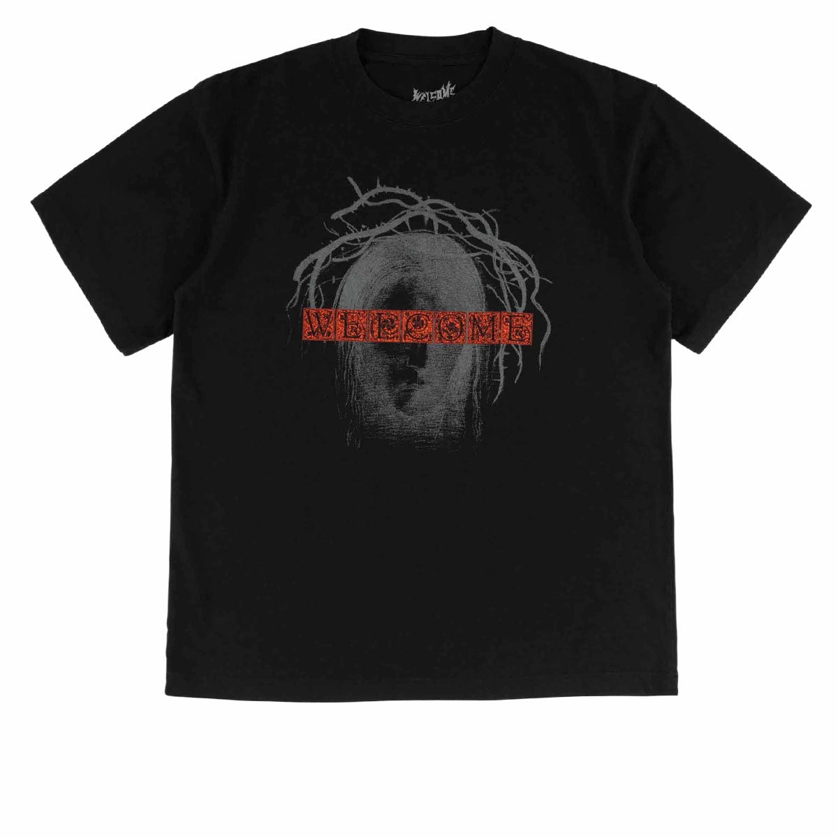 Welcome Redacted T-Shirt - Black Versatile Wardrobe Piece Longline Hemline