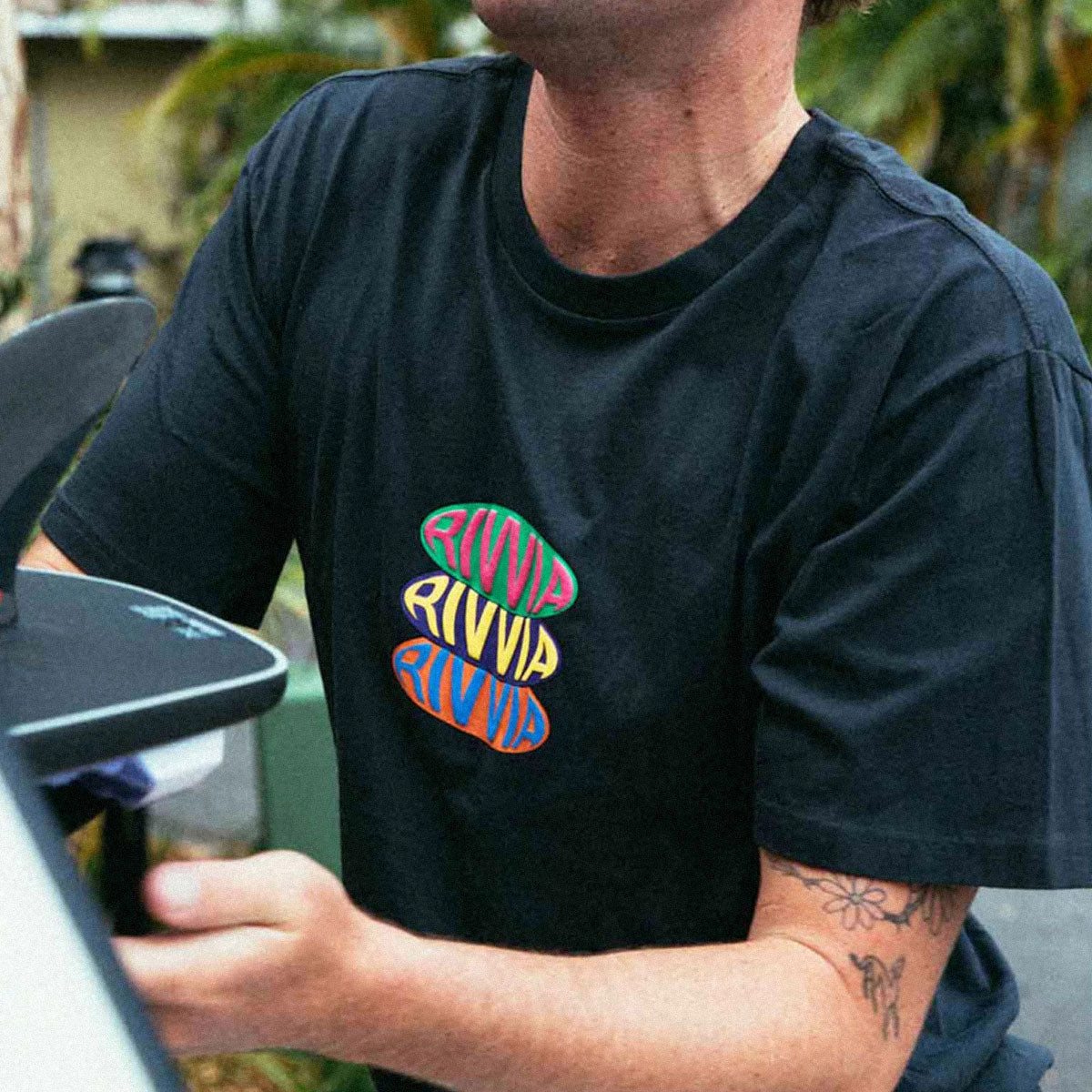 Rivvia Pop Repeat T-Shirt - Pigment Black Printed uniqueness Stylish Wear