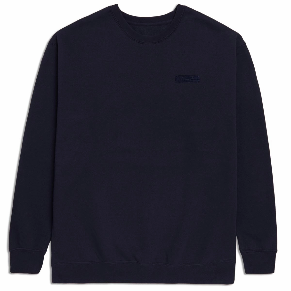 CCS Nested Logo Heavy Crewneck Sweatshirt - Navy Anti Fade Technology couple's look