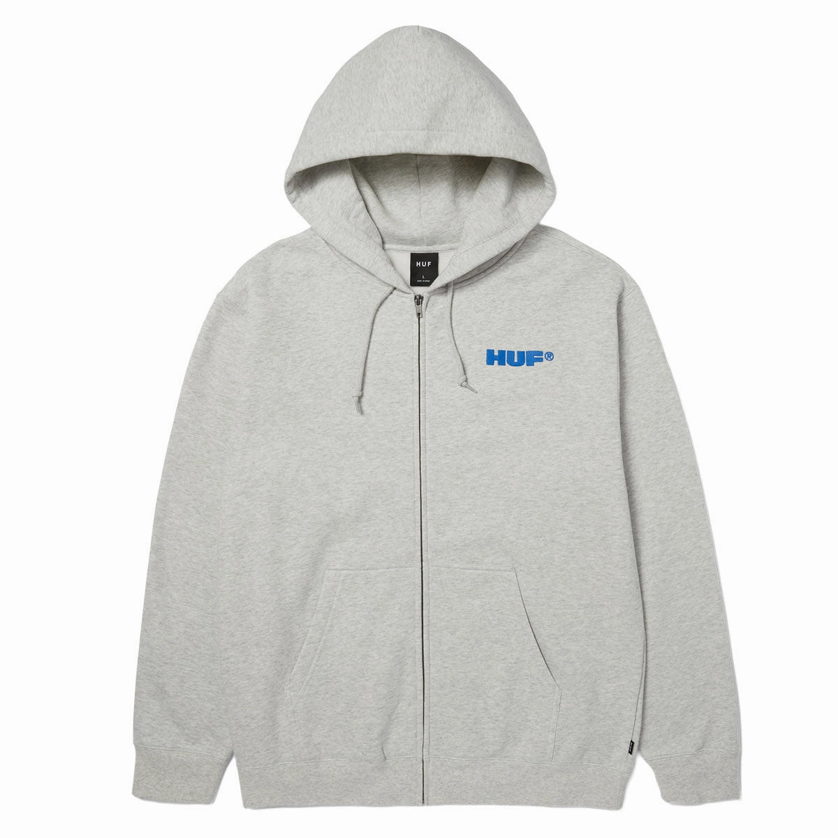 spring holiday Street Motion HUF All Caps Zip Up Hoodie - Ash
