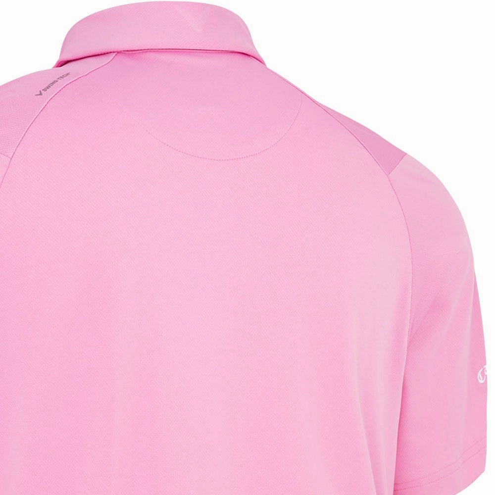 Perfect For Relaxing Simple and Comfortable Callaway Swing Tech Solid Print Polo Shirt - Pink Sunset