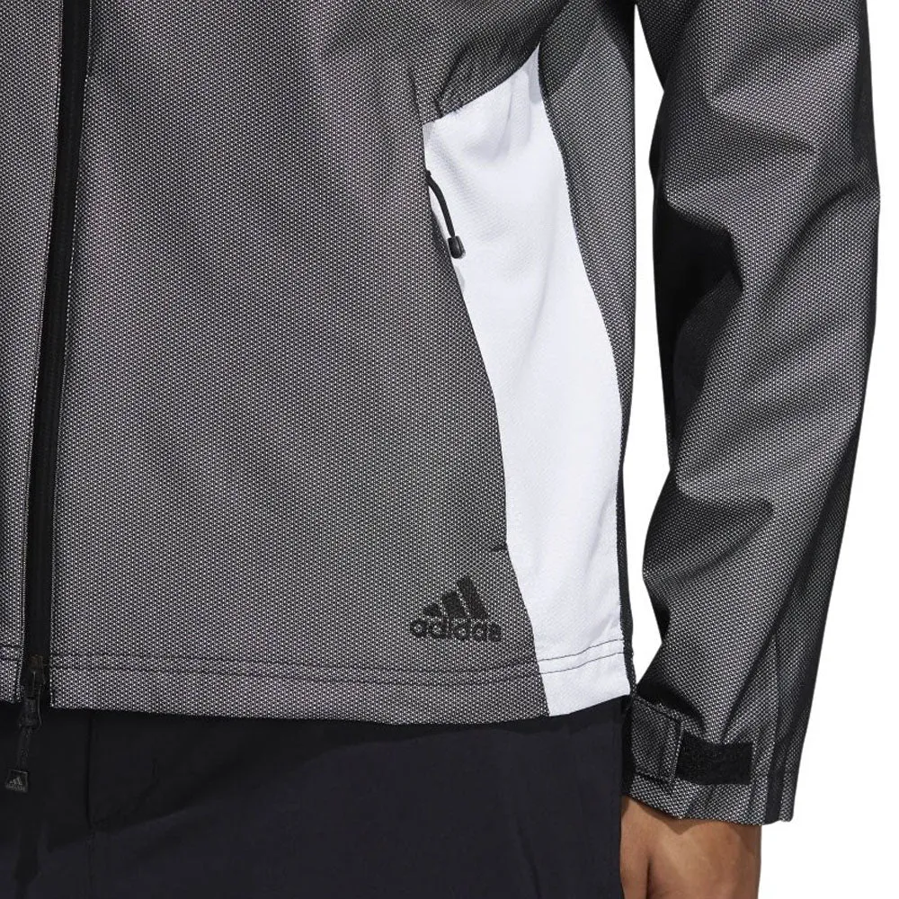 Convertible Collar Compact Packability adidas RAIN.RDY Waterproof Jacket - Black