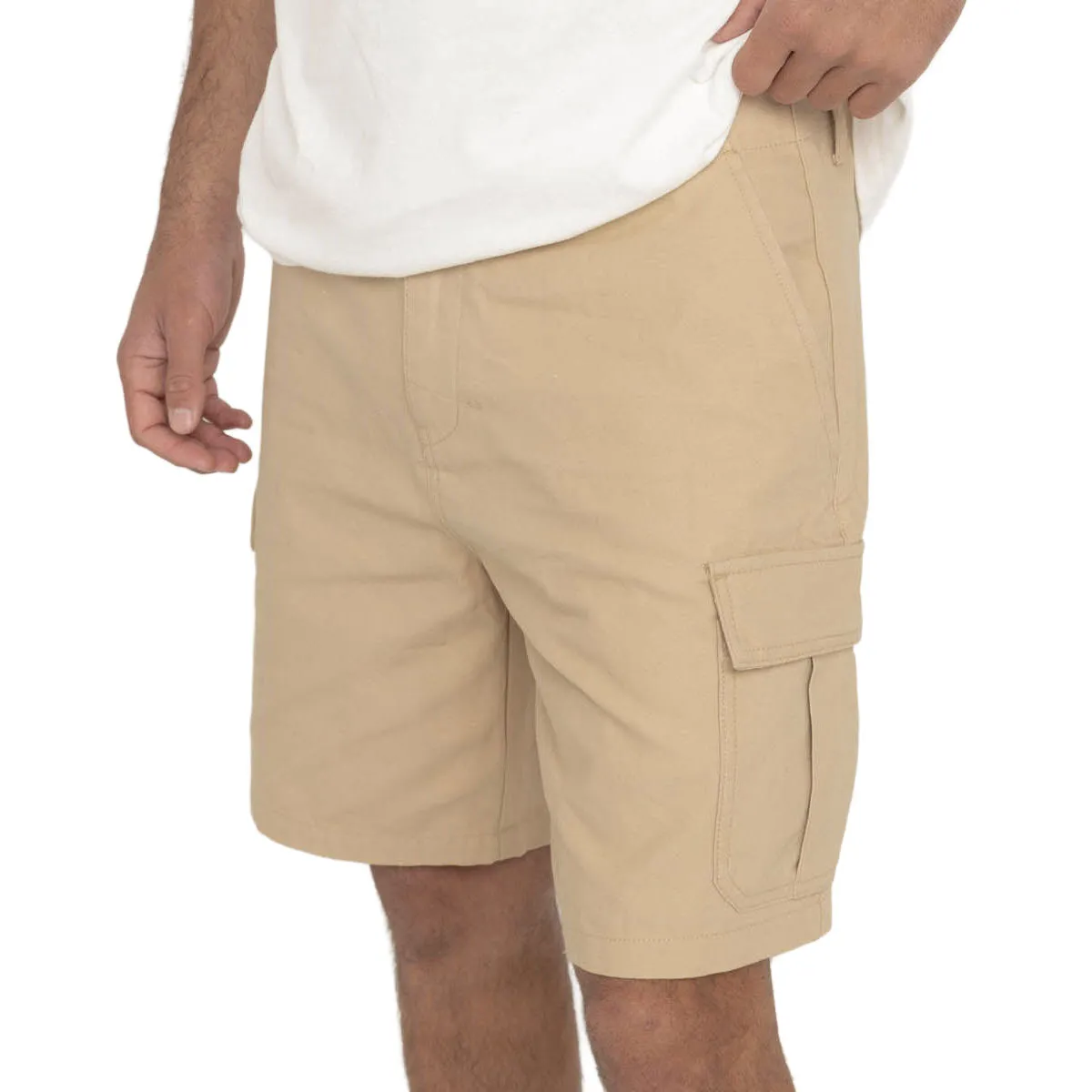 Quick Change Friendly Lightweight Fabric Rhythm Pocket Master Cargo Shorts - Natural