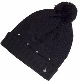 Street Smart Green Lamb Inge Fleece Lined Beanie Hat - Black