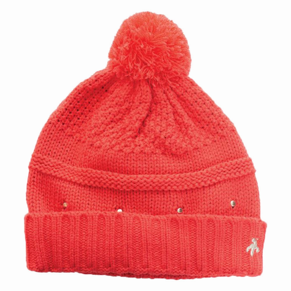 Comfy Choice Faux Fur Trim Green Lamb Inge Fleece Lined Beanie Hat - Watermelon