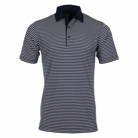 Daily Favorite FunctionalPockets Greg Norman Bar Stripe Polo Shirt - Navy