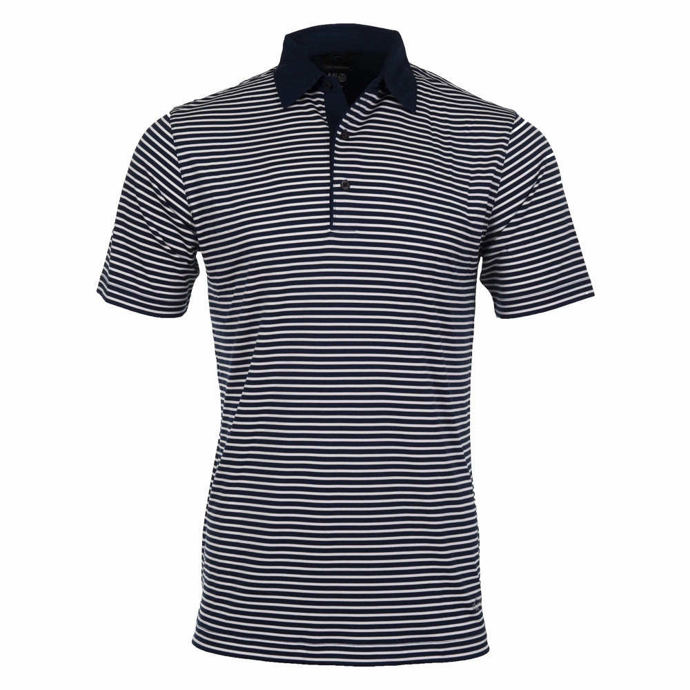 Daily Favorite FunctionalPockets Greg Norman Bar Stripe Polo Shirt - Navy