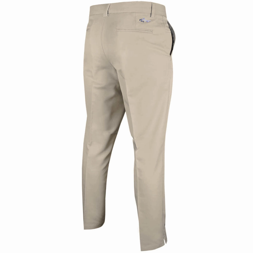 Non Irritating Seams slim cut Greg Norman by ProQuip Flat Front 5-Pocket Trousers - Beige