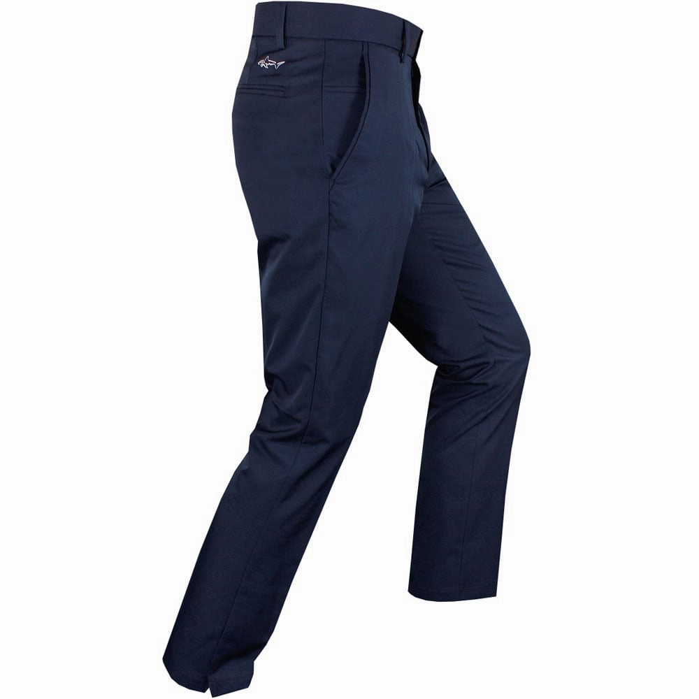 Secure Cuff Design Low Bulk Design Greg Norman by ProQuip Flat Front 5-Pocket Trousers - Navy