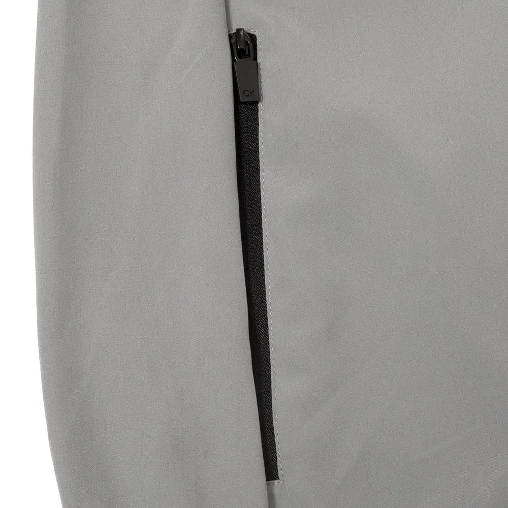 Calvin Klein Motion Full Zip Windbreaker Jacket - Silver Functional Pocket Sunday Walk Style