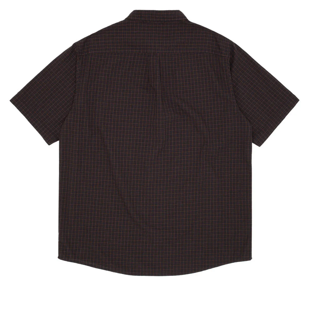 GX1000 Short Sleeve Button Down Shirt - Brown Plaid Odor Control Fabric Wrinkle Free Care