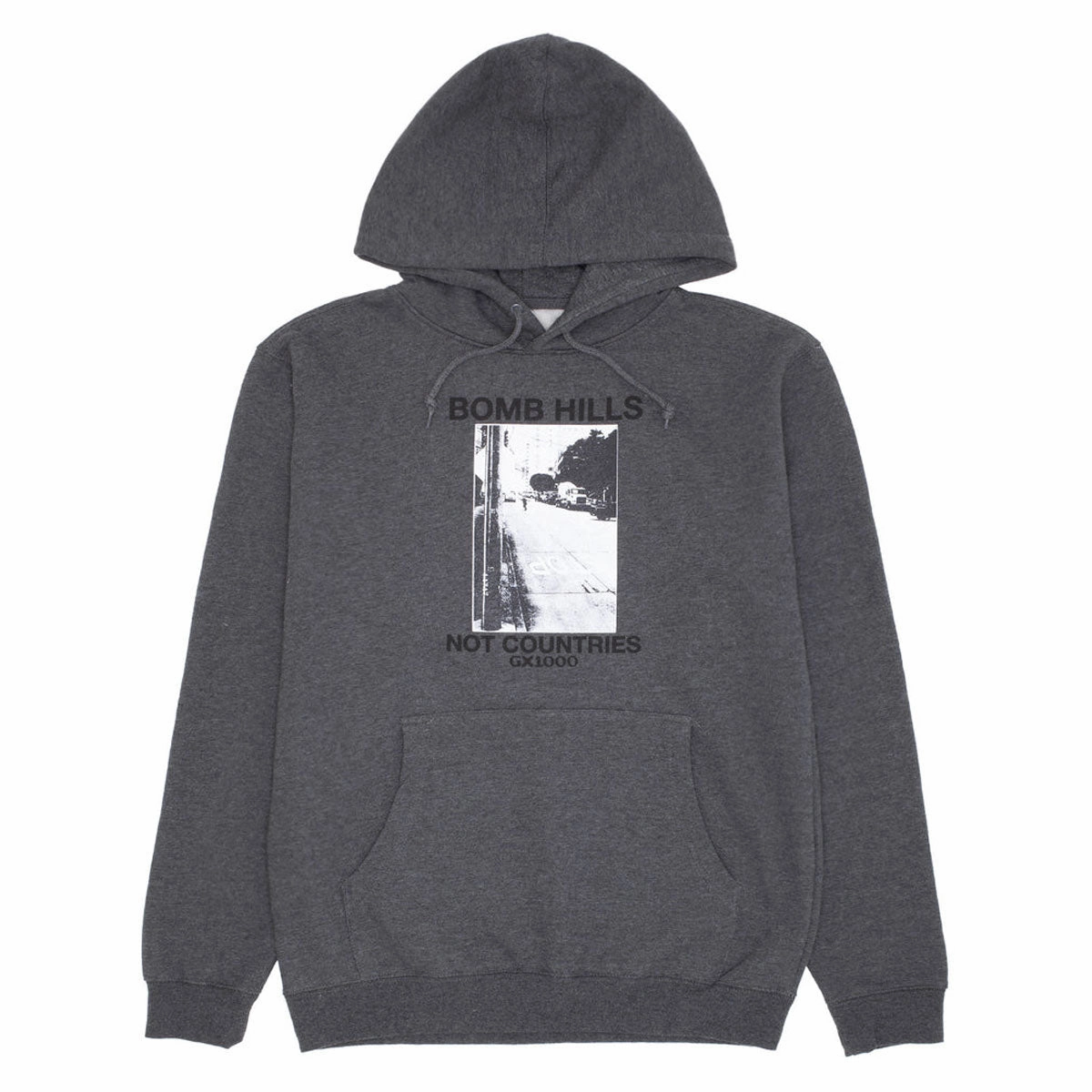 country style Teenager GX1000 Bomb Hills Hoodie - Charcoal/Black Font