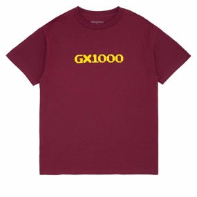 GX1000 OG Logo T-Shirt - Burgundy/Yellow Font Perfect Layer