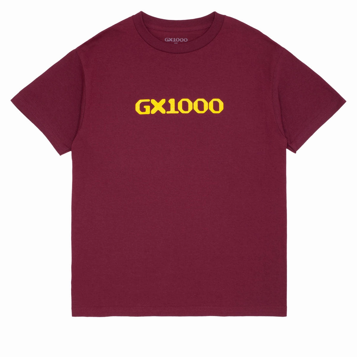GX1000 OG Logo T-Shirt - Burgundy/Yellow Font Perfect Layer