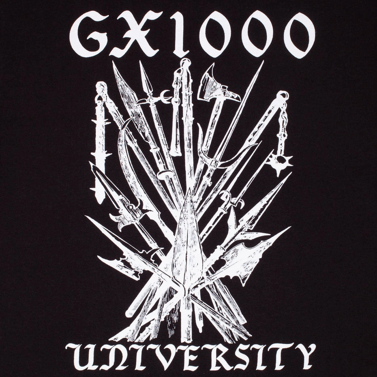 GX1000 University T-Shirt - Black Simple and Chic