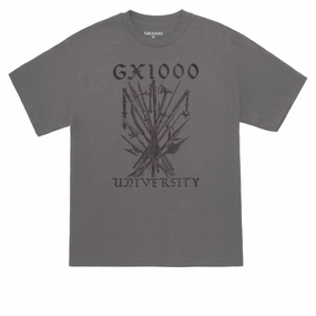 GX1000 University T-Shirt - Charcoal Informal charm Seamless Edging