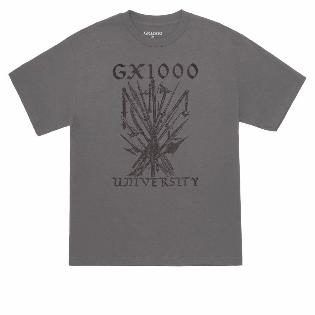GX1000 University T-Shirt - Charcoal Informal charm Seamless Edging