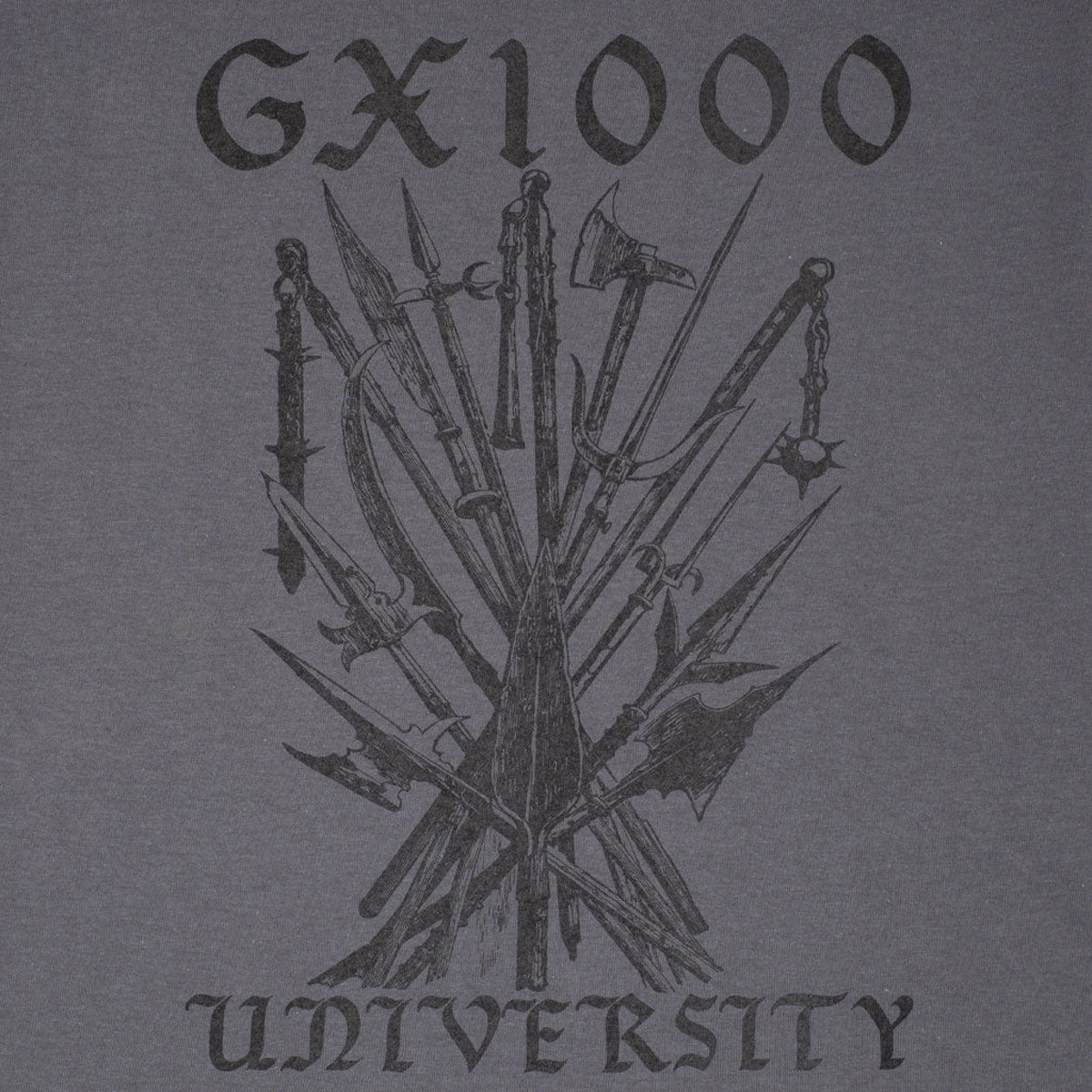 GX1000 University T-Shirt - Charcoal DropShoulderDesign