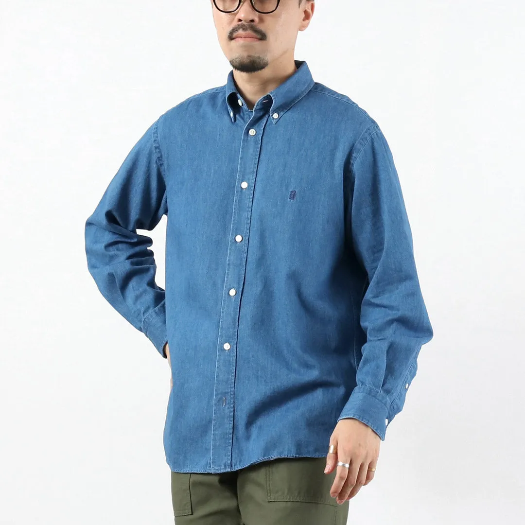 GYMPHLEX / Denim Button Down Shirt Double Stitched Seams