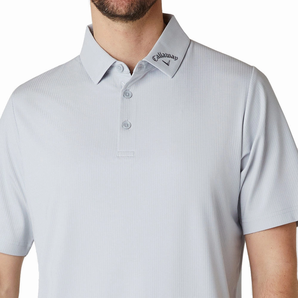 Set In Sleeve Callaway Ventilated Classic Jacquard Polo Shirt - Gray Dawn