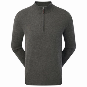FootJoy Wool Blend 1/2 Zip Pullover - Heather Charcoal good for gym sessions