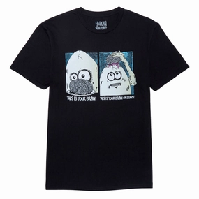 sporty and comfortable ThermoregulatingFabric Heroin Brain On Eggs T-Shirt - Black
