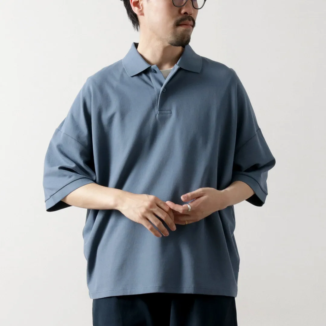 HANDVAERK / Short Sleeve Tapered Big Pique Polo Shirt Minimalist Apparel