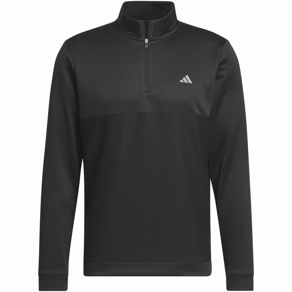 Easy to store Casual Layering adidas Textured 1/4 Zip Pullover - Black